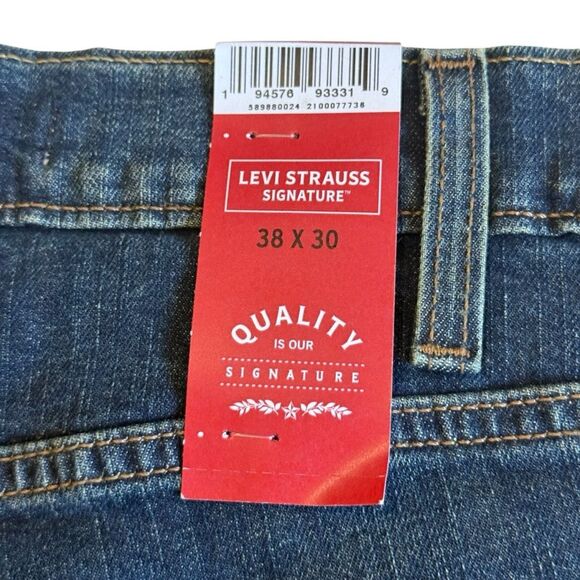 Levi’s Levi Strauss Signature Straight Denim Blue Jeans Men’s Sz 38x30 NWT - Picture 8 of 9
